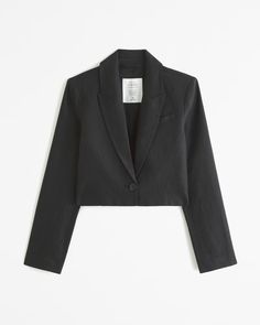 Women's Premium Linen Cropped Blazer | Women's New Arrivals | Abercrombie.com Linen Crops, American Clothing, Cropped Blazer, Women's Coats & Jackets, Corsets, Blazers For Women, American Apparel, Linen Fabric, Abercrombie Fitch