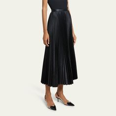 ALAIA embossed pleated skirt High waist A-line silhouette Midi length Elastane Dry clean Made in Italy Evening Pleated A-line Skirt, Elegant A-line Bottoms For Evening, Evening A-line Skirt With Pleated Waist, Evening A-line Pleated Skirt With Lining, Elegant Formal A-line Pleated Skirt, Elegant Solid Color Pleated Evening Dress, Elegant Solid Pleated Evening Dress, Elegant Solid Pleated Dress For Evening, Evening A-line Skirt With Accordion Pleats