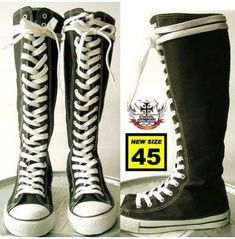 Punk Rock Women, Creeper Boots, Punk Shoes, Unique Shoes, Flat Boots, Flat Sneakers, Girls Boots, Converse Chuck Taylor High Top Sneaker, Punk Rock