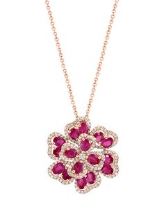 Ruby Diamond Pendant, Ruby Pendant, Romantic Flowers, Pink Necklace, Flower Pendant Necklace, Fancy Jewelry, Ruby Diamond, Flower Pendant, Flower Shape