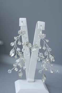 Crystal Chandelier earrings Wedding earrings Bridal earrings image 3 Clear Crystal Drop Earrings For Wedding, Clear Dangle Earrings For Wedding, Wedding Jewelry With Matching Clear Earrings, Crystal Dangle Bridal Earrings, Elegant Wedding Crystal Earrings With Dangling Beads, Wedding Crystal Embellished Chandelier Drop Earrings, Silver Crystal Chandelier Earrings With Dangling Beads, Crystal Embellished Bridal Drop Earrings For Wedding, Crystal Embellished Bridal Drop Earrings