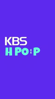 the words kbs hippop on a purple background