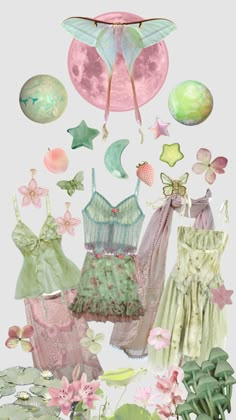 Moth Outfit, Kida Disney, Inspo Collage, Fairy Outfit, Green Fairy, Cottagecore Outfits, Fairy Aesthetic, Concept Clothing, Outfit Pink