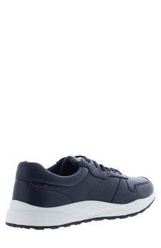 A leather, low top sneaker with a laced-up vamp offers a simple, versatile appearance for any casual outfit. Round toe Lace-up style Cushioned insole White sole Leather upper, rubber sole Imported Casual Synthetic Lace-up Shoes With Stitched Sole, Casual Lace-up Shoes With Stitched Sole, Everyday Low-top Walking Shoes With Stitched Sole, Casual Low-top Lace-up Shoes With Cushioned Footbed, Everyday Low-top Synthetic Walking Shoes, Casual Synthetic Sneakers With Stitched Sole, Casual Low-top Lace-up Shoes For Everyday, Casual Everyday Low-top Lace-up Shoes, Casual Sports Sneakers With Stitched Sole