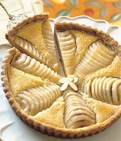 there is a pie that has been cut into pieces