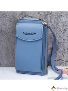 BirdinBag - Stylish Womens Letter Print Phone Wallet: Portable and Convenient Large Capacity Crossbody Wallets Gift, Casual Bags With Card Slots For Gift, Casual Bags With Card Slots As A Gift, Casual Bags With Card Slots For Gifts, Casual Wallets With Large Capacity, Casual Large Capacity Wallets For Daily Use, Casual Large Capacity Wallet, Casual Bags With Card Slots, Casual Blue Bags With Card Slots