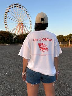 Looking for a fun and thoughtful gift? Our 'Out of Office' t-shirt is the perfect choice for anyone who loves to relax and enjoy life. Made with medium fabric (5.3 oz/yd² (180 g/m consisting of 100% cotton, this tee offers year-round comfort that is both sustainable and highly durable. The classic fit ensures a comfy, relaxed wear, while the crew neckline provides a neat, timeless look that can blend into any occasion--whether casual or semi-formal. With a tear-away label for a scratch-free experience, there's no irritation or discomfort, making it a favorite for all-day wear. Made using 100% US cotton that is ethically grown and harvested, this shirt reflects our commitment to sustainability. Gildan, a member of the US Cotton Trust Protocol, ensures that this tee is produced using ethical Vsco Style Letter Print T-shirt For Streetwear, White Vsco T-shirt With Text Print, Oversized Vsco Crew Neck T-shirt, Funny Relaxed Fit White T-shirt, Funny White Relaxed Fit T-shirt, Fun Oversized T-shirt With Funny Print, Oversized Fun T-shirt With Funny Print, White Vsco Style T-shirt With Text Print, Cute Oversized T-shirt With Text Print