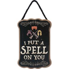 PRICES MAY VARY. Hocus Pocus official product: Pay tribute to your favorite Halloween movie with this excitingly eerie wall art. With its black and white color palette and Halloween-inspired design, it's sure to be right at home alongside your other seasonal decor. Fun Vintage Sign: Featuring one of the most infamous movie quotes, "I put a spell on you," and a trio of Sanderson sister hairstyles for a recognizable touch, this wall decor is as spooky as it is captivating. Material: This fun and f Hocus Pocus Spell, Hocus Pocus Spell Book, Sister Sign, Halloween Potion, Halloween Hocus Pocus, Halloween Decorating, Sanderson Sisters, Halloween Signs, Wood Wall Decor