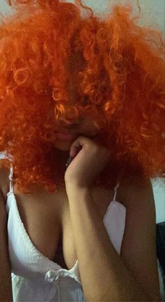 Bright Ginger Hair, Dyed 4c Hair, 4c Hair Short, Afro Hair Dye, Hair Colour Design, Colored Curly Hair