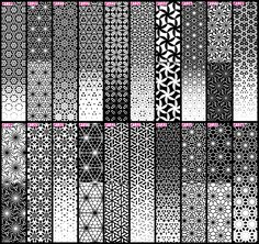 a large collection of black and white patterns