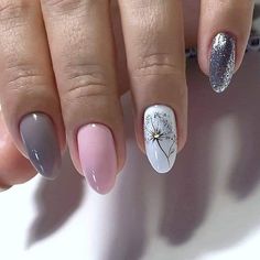 Manicure Nail Designs, Round Nails, Acrylic Nails Coffin Short, Summer Acrylic Nails, Pink Acrylic Nails, Floral Nails, Fancy Nails