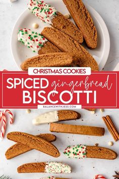 If you love crunchy gingerbread cookies, you'll think this spiced gingerbread biscotti recipe is the best! With an easy blend of cinnamon and molasses, these Christmas cookies can be dipped into white chocolate to make a starbucks copycat. Find this spiced gingerbread biscotti recipe and more holiday desserts on the blog. Biscotti Cookies, Cocoa Cookies, Biscotti Recipe, Easy Party Food