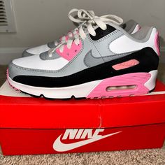 Nike Air Max 90 Ltr Gs White/Particle Grey-Light Smoke Grey-Rose Size 6.5y Wmns Size 8 Used Very Good Condition With Receipt Accepting Offers** Pink Nike Air Max With Branded Insole, Pink Nike Air Max Low-top With Cushioned Footbed, Casual Pink Nike Air Max With Round Toe, Casual Pink Nike Air Max Low-top, Casual Pink Low-top Nike Air Max, Nike Air Max Pink Round Toe, Pink Nike Air Max With Round Toe, Pink Nike Air Max With Cushioned Footbed, Pink Nike Air Max With Synthetic Material