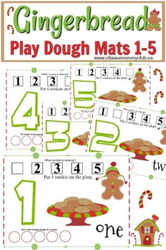 printable gingerbread play dough mats for christmas