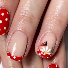 LJC_Nails on Instagram: "Lil Cuties 🐞❤️  @magpie_beauty  Get a Grip  Give me Strength Starkers  Forget Mia Not  Red Lobster  ARTYgels  Like a Diamond   #ladybugnails #ladybirdnails #springnails #floralnails #flowernails #naturalnails #nailsofinstagram #nailart #nailinspo #naildesigns #nailsoftheday #nailartist #magpiebeauty  #nailpro #everythingmagpie #nailssomerset #somersetnails #ljc_nails  Inspo Pinterest ❤️" Ladybug Nails Designs Spring, Ladybug Toe Nails, Ladybug Nail Design, Ladybug Nails Acrylic, Lady Bird Nails, Ladybug Nails Designs, Ladybird Nails