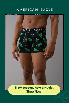 Cotton fabric with added stretch/Comfortable, supportive contoured pouch/Soft anti-roll waistband/Functional fly/Flat cover stitching eliminates visible lines and bulk under clothes Boxer Briefs, American Eagle Outfitters, Zombie, American Eagle, Women Jeans, Shop Now, Cotton Fabric, Pouch, Halloween