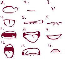 an image of mouth expressions drawn in pencil on paper with numbers and symbols around them