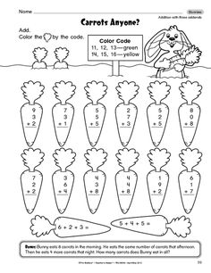 the color by number worksheet for carrots