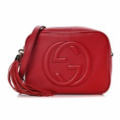 Gucci  Gucci Soho 308364 Red Camera Gold Chain GG Logo Leather Shoulder Bag Itay NEW  Leather Shoulder Bag Italy Authentic New New with Tags. Dustbag. Controllo card. Leather Bag  Made in Italy. This item ships to Vegas for expert authentication, then ships to you. Gucci's vibrant red 'Soho Disco' bag adds a bold pop of color to your outfit while being versatile enough for everyday use. This textured-leather camera bag is embossed with the iconic interlocking 'GG' monogram and trimmed with a tas Red Gucci Bag, Gucci Soho Disco Bag, Red Camera, Soho Disco Bag, Gucci Soho, Gucci Crossbody Bag, Red Accessories, Gucci Crossbody, Leather Camera Bag