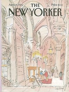 the new yorker magazine cover with an image of a man sitting at a table