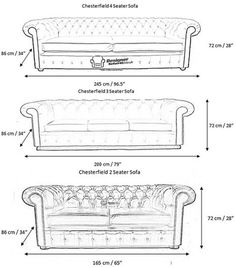 an image of a couch and loveseat with measurements for each seat, including the size