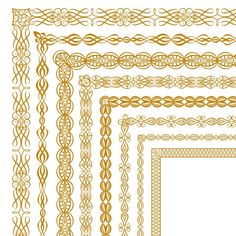 a set of golden decorative borders and dividers