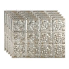 set of six metal wall panels in various sizes and colors, each with an intricate design