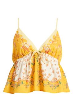 Pretty mixed florals and a floaty babydoll silhouette romance this sweet cami that pairs with all your faves all season long. 8 1/2" center front length (size Medium) V-neck Adjustable straps Partially lined 100% cotton Dry clean or machine wash, tumble dry Imported Floral Camisole, Estilo Country, Outfit Inspo Casual, California Poppy, Cute Preppy Outfits, Going Out Tops, Cute Everyday Outfits, Cute Summer Outfits, Summer Fashion Outfits