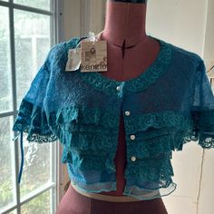 Kenzie Turquoise Crop Sweater Top. Xl Nwt Small Hole On The Rt. Shoulder. Thread And Extra Button Included. Turquoise Fitted Short Sleeve Top, Fitted Turquoise Short Sleeve Tops, Fitted Turquoise Tops For Fall, Fitted Turquoise Top For Fall, Fitted Turquoise Bohemian Tops, Fitted Bohemian Turquoise Tops, Butterfly Print Dress, Modern Victorian, Crop Sweater