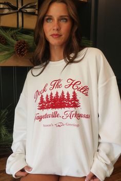 charlie southern: deck the hills razorback sweatshirt – Riffraff Tree Scene, White Crewneck, Trending Today, The Hills, Perfect Shirt