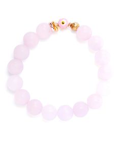 Pink rose quartz AND a pink evil eye bead make this a super sweet style to keep you looking pretty in pink! Pink Evil Eye, Pink Rose Quartz, Rose Quartz Beads, Rose Quartz Gemstone, Pink Style, Evil Eye Bracelet