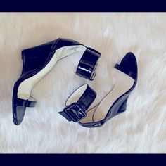 Womens Patent Leather Wedge Heels In Black Womens Wedges, Womens Shoes Wedges, Wedge Heels, Patent Leather, Wedges, Women Shoes, Heels, Leather, Women Shopping