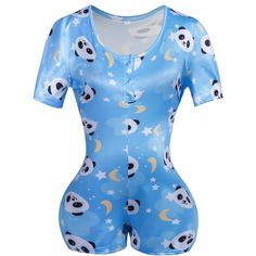 PRICES MAY VARY. ✨ SIZE -- S, M, L, XL, XXL. Freely choose according to your body size, the onesies for women meet the different needs of your body. Please choose the larger size to buy if you want to wear loose ✨ MATERIAL -- Onesie pajamas for women crafted from extra soft and stretchy silky fabric, contain 95% polyester and 5% spandex, cute and comfy, lightweight and breathable, this must-have womens onesies pajamas will provide loose and flowy comfort ✨ DESIGN -- Onesies for women feature wit Summer Short Sleeve Bodysuit For Loungewear, Fitted Summer Onesie For Bedtime, Short Sleeve Onesie For Summer Loungewear, Casual Printed Bodysuit For Loungewear, Printed Fitted Bodysuit For Loungewear, Printed Short Sleeve Bodysuit For Summer, Casual Printed Fitted Short Sleeve Bodysuit, Casual Fitted Printed Short Sleeve Bodysuit, Cute Blue Short Sleeve Bodysuit For Summer