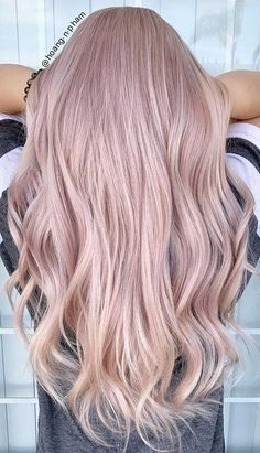 Pink Gold Hair Color, Blonde Hair And Color Dyes, Rosegold Haircolor Blonde, Light Rose Gold Hair Blonde Balayage, Smokey Rose Gold Hair, Pearl Pink Blonde Hair, Hair Colour Ideas For Blondes Rose Gold, Light Pink Blonde Hair Rose Gold