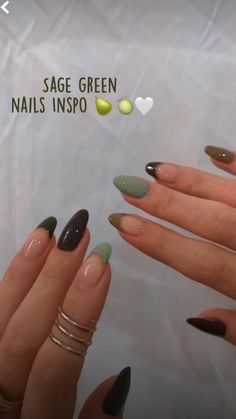 Smink Inspiration, Makijaż Smokey Eye, Ballerina Nails, Brown Nails, Dream Nails, Fire Nails, Funky Nails, Best Acrylic Nails, Green Nails