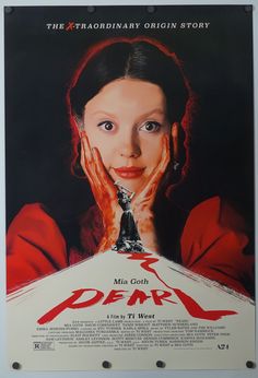 a movie poster with a woman holding her hands up to her face and looking at the camera