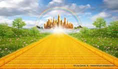 the words jesus is coming in days on a yellow road leading to a city with a rainbow