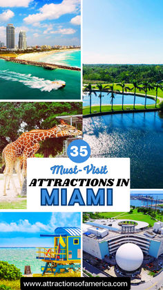 35 must-visit attractions in Miami with image of Miami Beach, South Beach, Zoo Miami, and more. Miami Activities, What To Do In Miami, Places In Miami, Miami Attractions, Things To Do In Florida, Travel Miami, Miami Travel Guide, Florida Travel Destinations, Things To Do In Miami