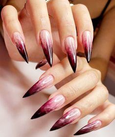 nail ideas, beauty ideas, vampire, Halloween,  edgy, baddie, Witch Acrylic Nails Stiletto, Stilleto Nails Designs, Horror Nails, Witch Nails