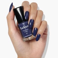 deep, moody indigo Glossier Nail Polish, Midnight Kisses, Kiss Nails, Aromatherapy Gifts, Ring In The New Year, Long Lasting Nails, Botanical Oils, Contour Brush, Dry Oil