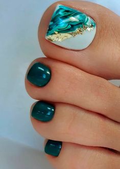 Perfect Pedicure, Toenail Designs, Pedicure Ideas, Medicinal Tea, Teal Nails