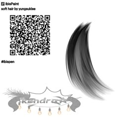 an image of some sort of black and white hair with the qr code on it