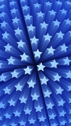 an abstract blue background with white stars in the center and diagonal rays at the bottom