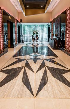 the lobby is clean and ready for guests to use it as an event venue or reception area