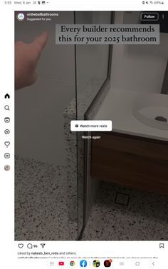 the bathroom is being viewed on instagram