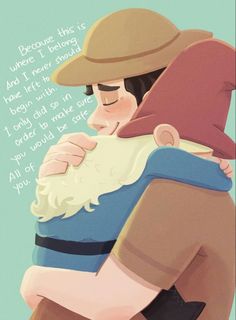 an image of a cartoon character hugging someone