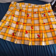 Cute Indie Skort From Forever 21 Skirts Preppy, Forever 21 Skirts, Red Yellow, Tartan, Forever 21, Womens Skirt, Cherry, Yellow, Red