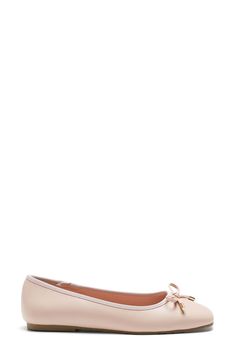 A delicate bow tops this ballet flat shaped by a square toe for a bit of contemporary flair. Synthetic upper and lining/rubber sole Imported Flat Shapes, Kenneth Cole Reaction, Ballet Flat, Kenneth Cole, Womens Flats, Ballet Flats, Nordstrom Rack, Rubber Sole, Blossom