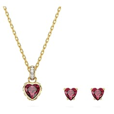 Embrace the look of love with this romantic jewelry set from the Chroma family. The gold-tone plated pieces include a pair of heart-shaped red studs, as well as a captivating pendant featuring a heart-shaped centerstone with square clear crystals around the edges and bail. A subtle but powerful way to turn up the elegance and inject any style with color. The Look Of Love, Look Of Love, Red Studs, Romantic Jewelry, Pink Watch, Heart Shaped Jewelry, Romantic Jewellery, Necklace Clasps, Rose Gold Watches