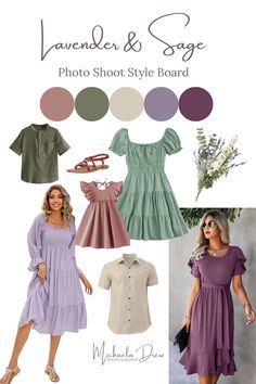 the lavender and sage photo shoot style board